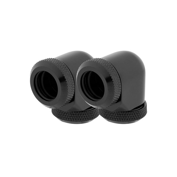 Corsair Hydro X Series XF Hardline 90° 12mm OD Fitting Twin Pack - Black