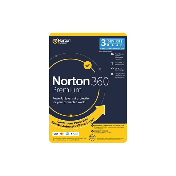 Symantec Norton Security Premium, 3 Device, 1 User, 1Year (21396560)