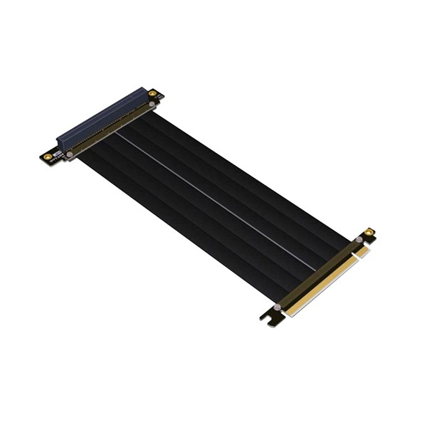 ADT-Link 25CM PCIe 4.0 x16 Right Angle Riser Cable Black OEM Pack