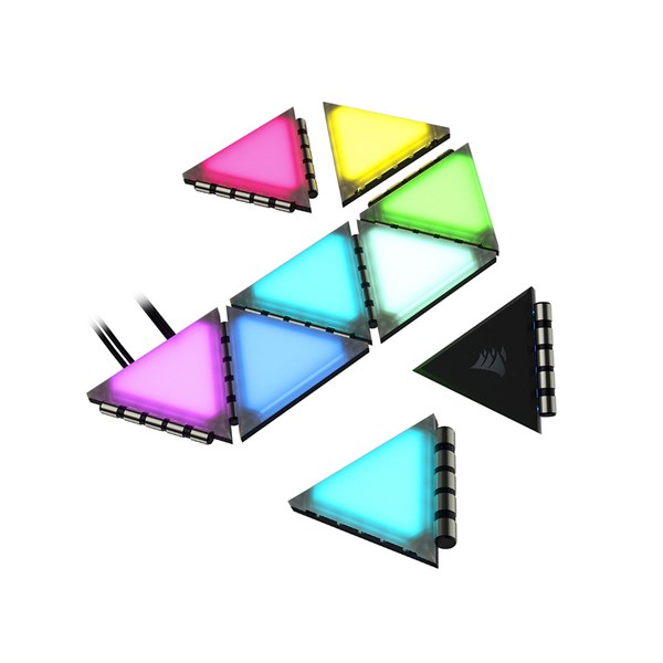 Corsair iCUE LC100 Case Accent Lighting Panels - Mini Triangle - 9x Tile Starter Kit