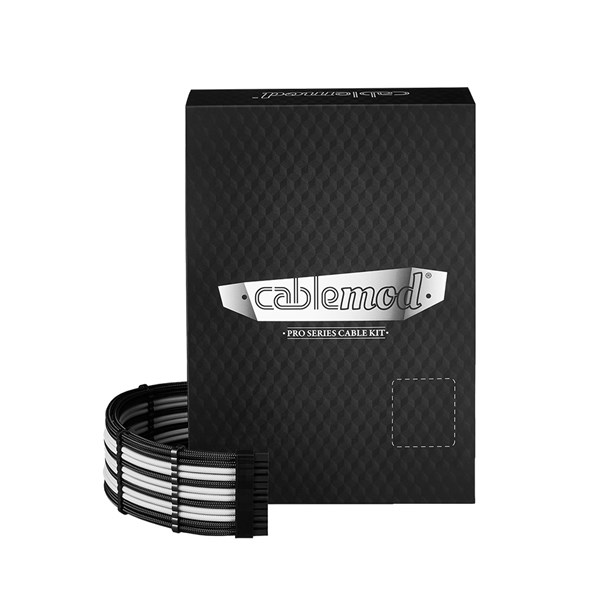 CableMod PRO ModMesh 12VHPWR C-Series RMi, RMx Sleeved Cable Kit - Black/White