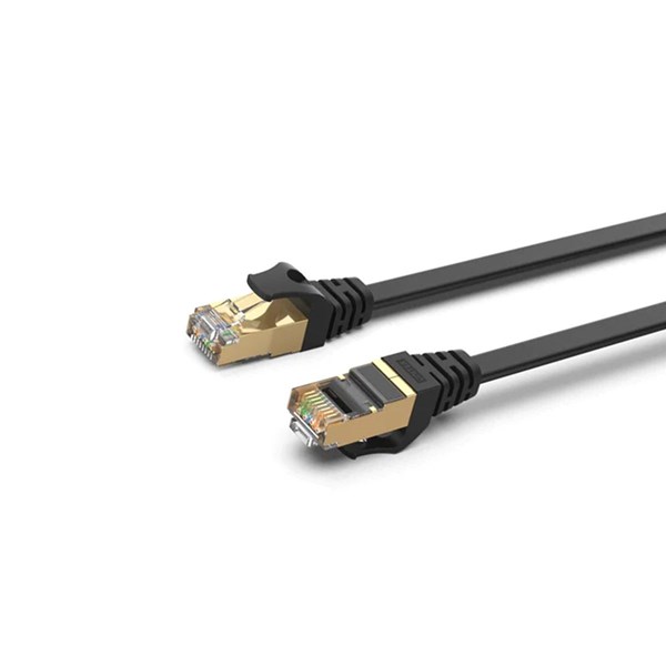 Unitek C1897BK-10M 10m CAT7 Black Flat SSTP 32AWG Patch Lead in PVC Jacket