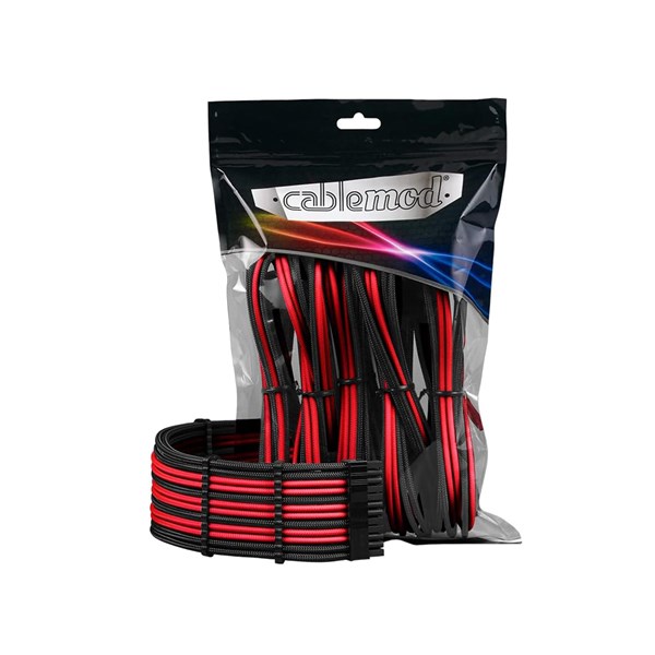 CableMod Pro ModMesh Sleeved 12VHPWR StealthSense Cable Extension Kit - Black + Red
