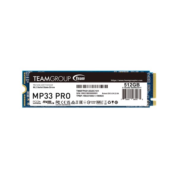 TeamGroup MP33 PRO 512GB M.2 Gen3 NVMe SSD