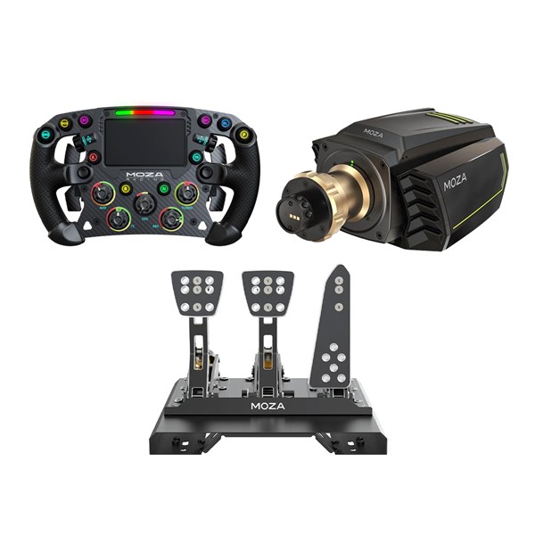 MOZA R21 V2 + CRP Pedals + FSR Formula Wheel Bundle