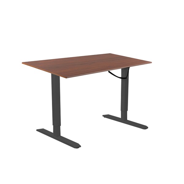Lumi Electric Sit-Stand Desk + 1200X750mm Wood Table Top Dark Walnut