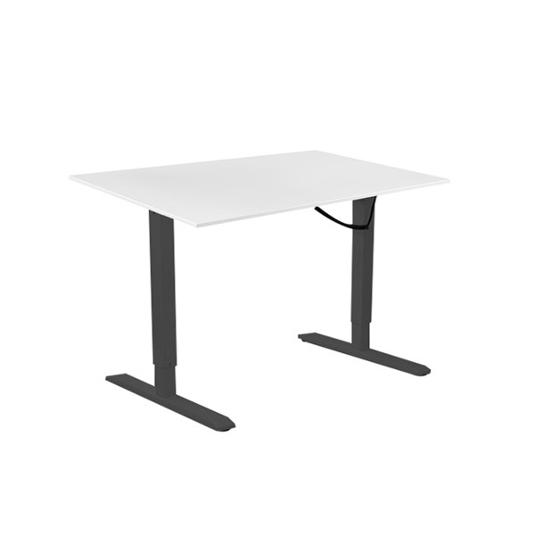 Lumi Electric Sit-Stand Desk + 1200X750mm Wood Table Top White
