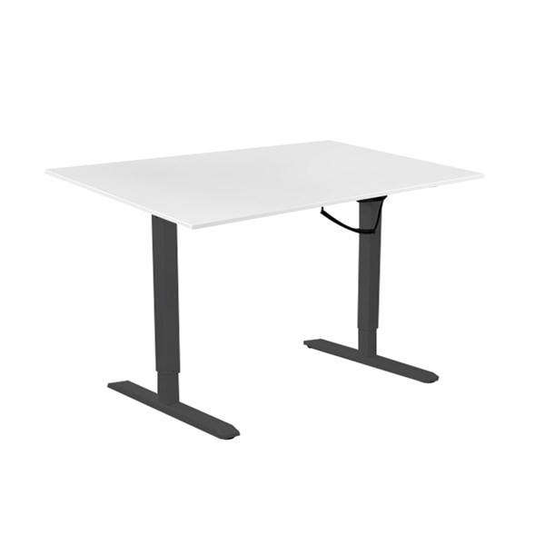Lumi Electric Sit-Stand Desk + 1500X750mm Wood Table Top White