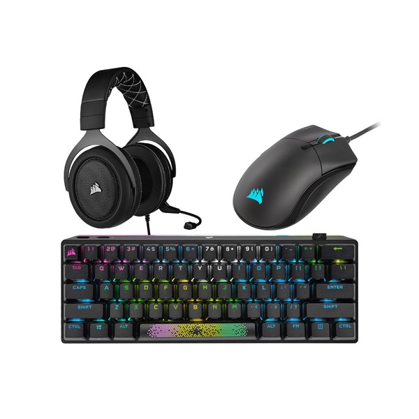 Corsair K70 Pro Mini Wireless Keyboard + Sabre RGB Pro Mouse + HS60 Pro Headset - Black