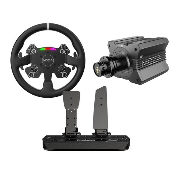 MOZA R12 + SRP Pedals + CS V2P Wheel Bundle