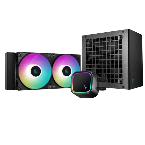 Deepcool LE520 240mm ARGB AIO Liquid Cooler + PK650D 650W 80Plus Bronze PSU - Black
