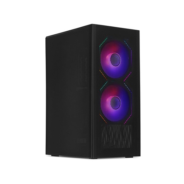 SSUPD Meshlicious Mini ITX Case - Full Mesh - PCIE 3.0 + 2x Sama YF1202 ARGB Infinity Mirror Fans - Black